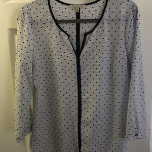 41 Hawthorn black and white polka dot blou…
